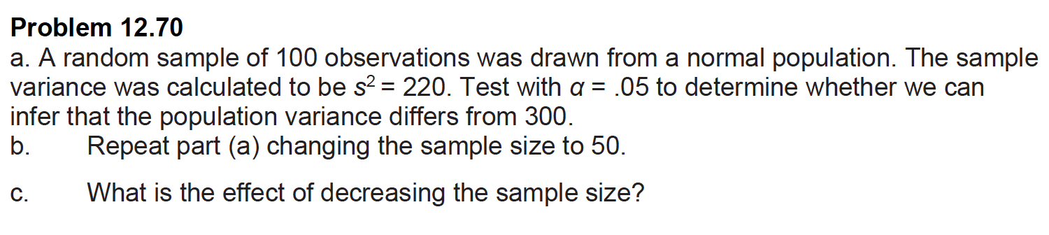 Solved Problem 12.70 A. A Random Sample Of 100 Observations | Chegg.com