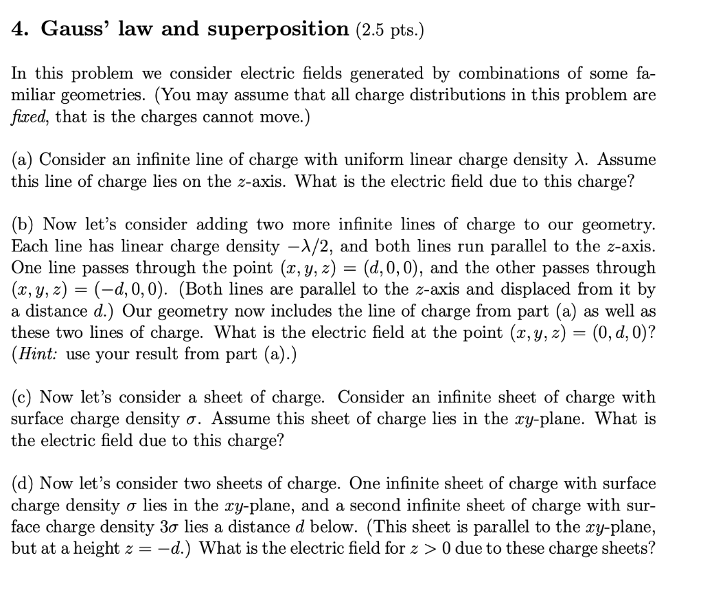 Solved In this problem we consider electric fields generated | Chegg.com