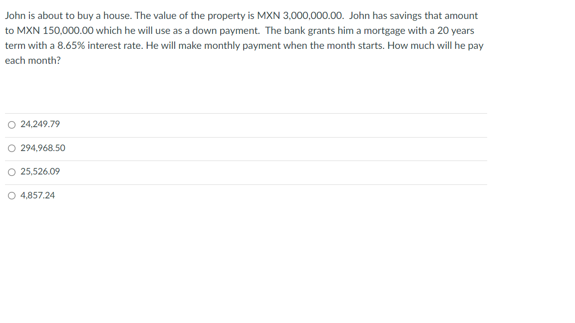 Solved John Is About To Buy A House. The Value Of The | Chegg.com