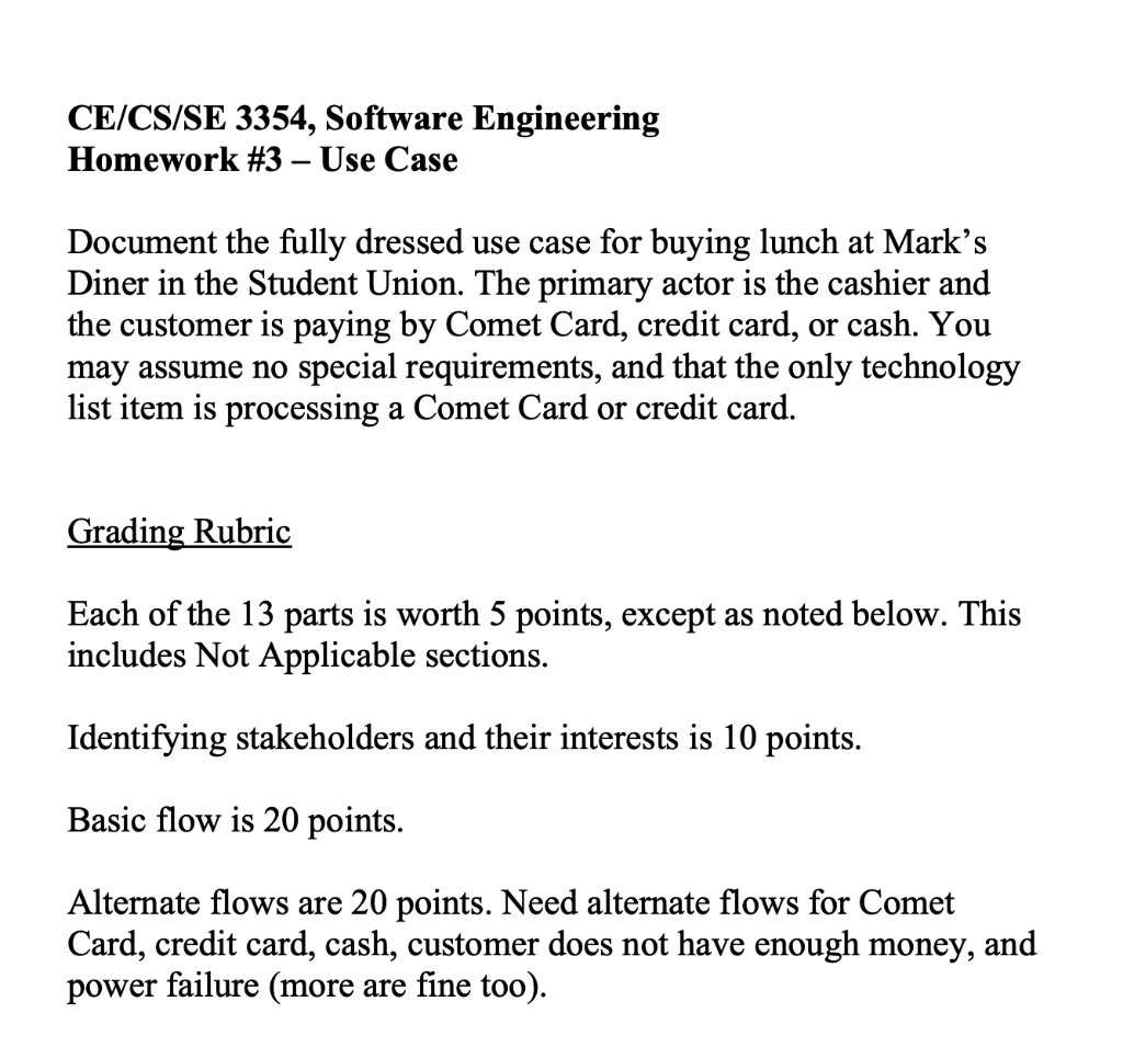 Ce Cs Se 3354 Software Engineering Homework 3 Use Chegg Ce Cs Se 3354 Software Engineering Homework 3 Use Chegg