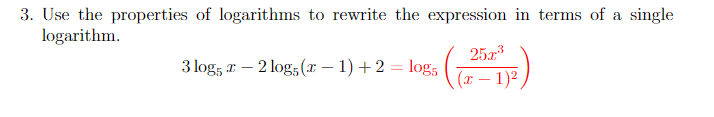 Solved How can I use the properties of logarithms to rewrite | Chegg.com