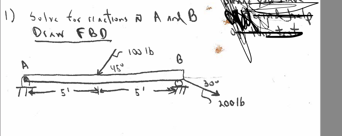 Solved 1 Solva For Reactions N A And B Draw Fbd Is 100 L Chegg Com