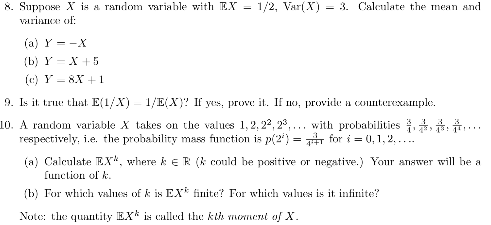 Solved 6 A Random Variable Z Has The Following Probabili Chegg Com