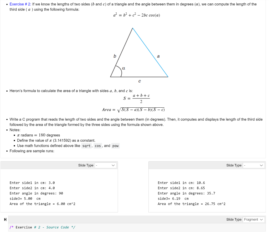 Solved Exercise 2 If we know the lengths of two sides Chegg