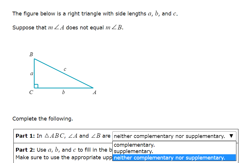 Solved The figure below is a right triangle with side | Chegg.com