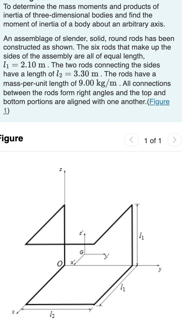 Solved To determine the mass moments and products of inertia | Chegg.com