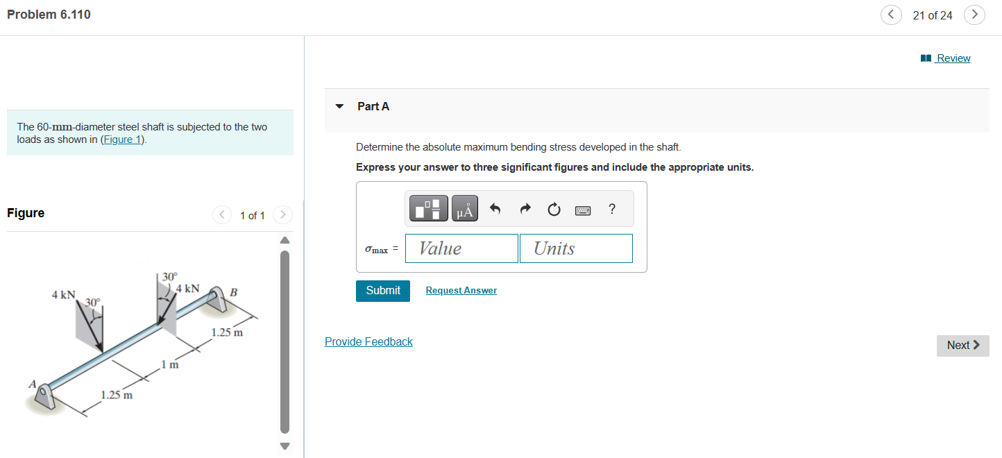 Solved The 60-mm-diameter steel shaft is subjected to the | Chegg.com