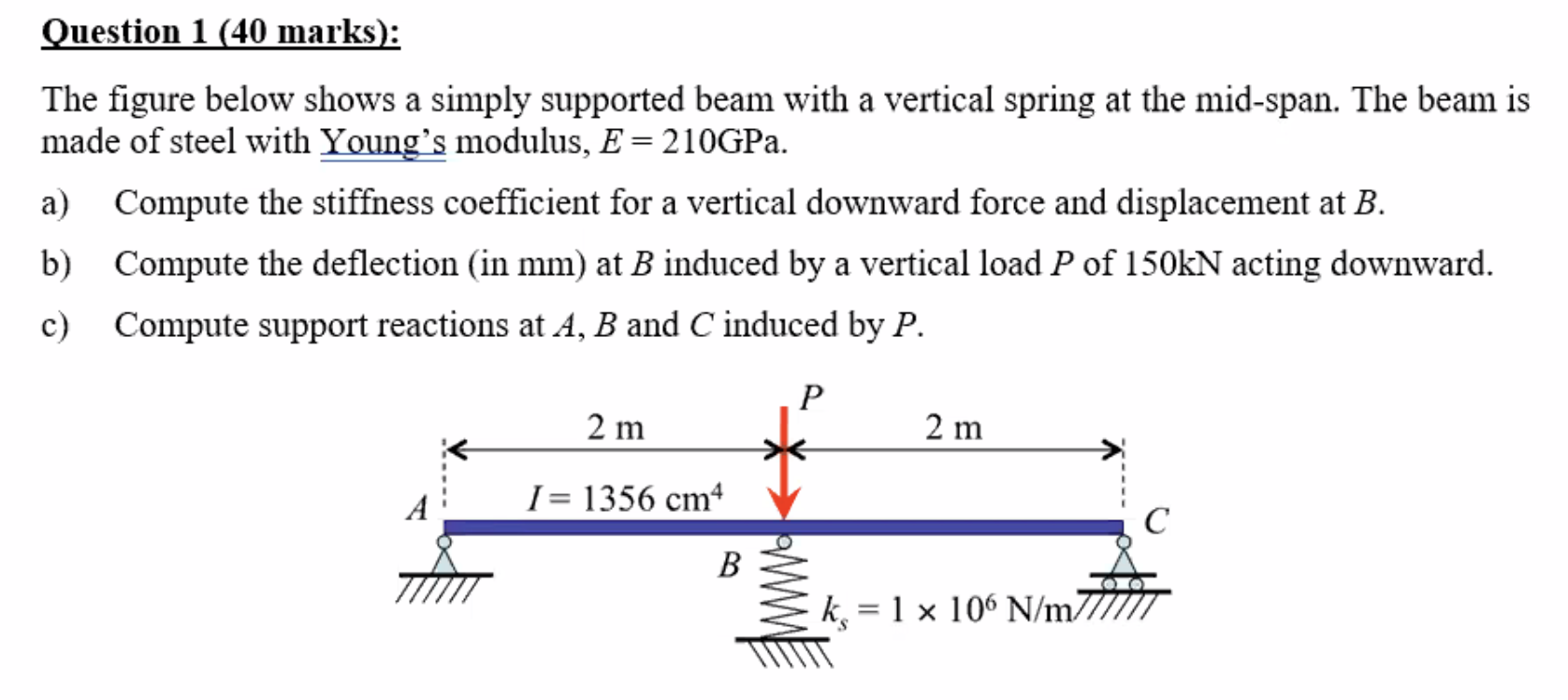 Solved Question 1 (40 marks): The figure below shows a | Chegg.com