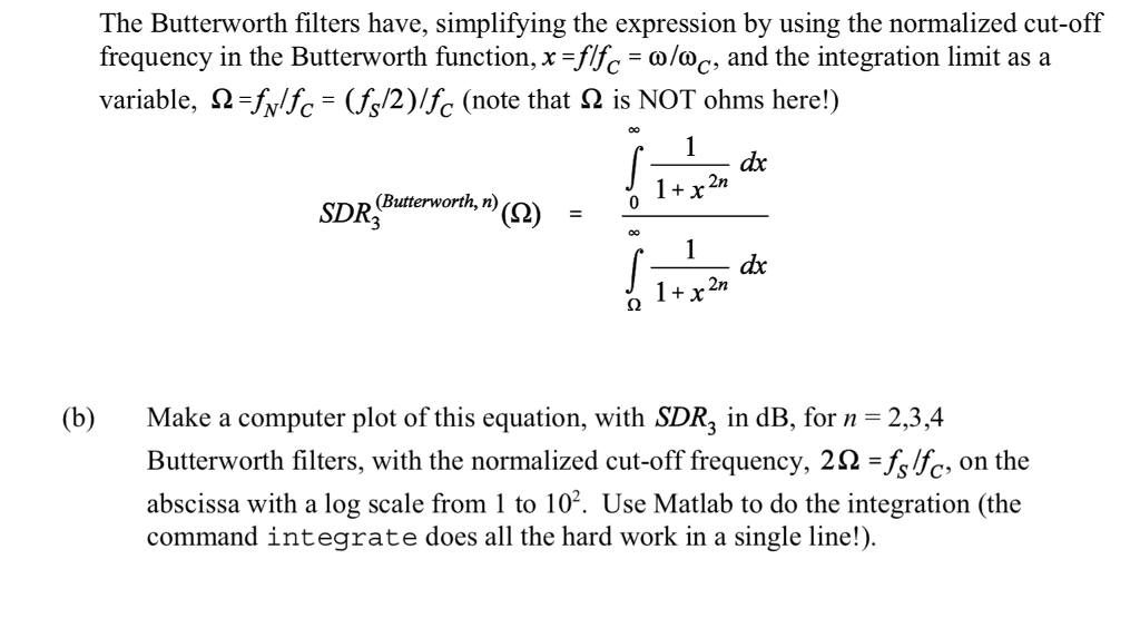 Solved The Butterworth Filters Have, Simplifying The | Chegg.com