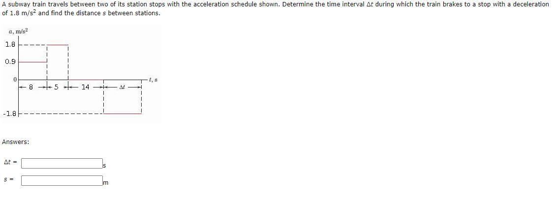 Solved A Subway Train Travels Between Two Of Its Station | Chegg.com