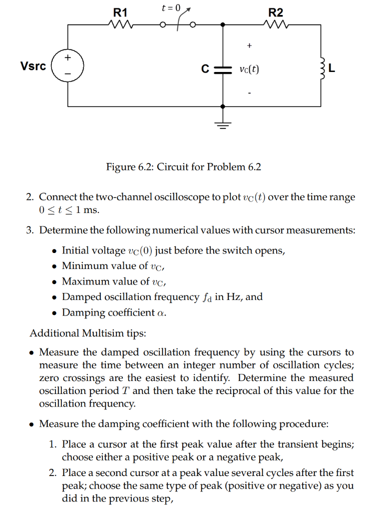 Solved The SPST switch in the circuit of Figure 6.2 on the | Chegg.com