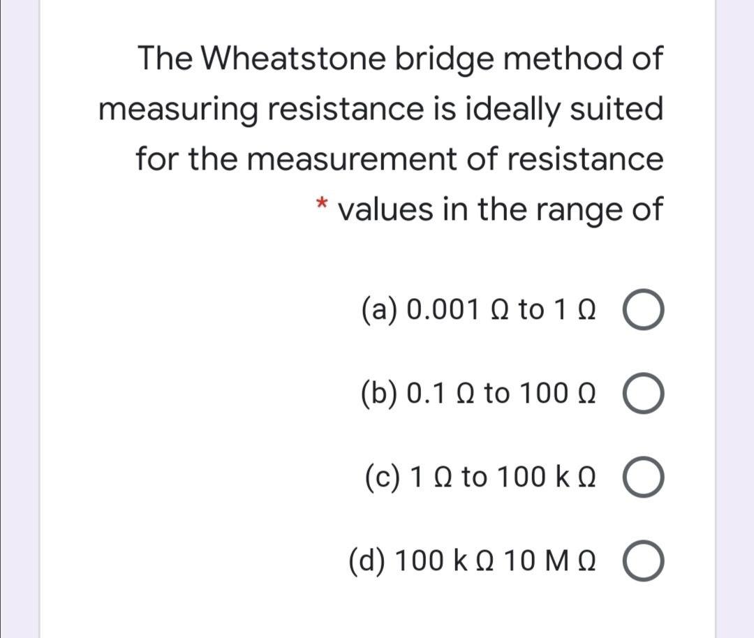 Solved The Wheatstone Bridge Method Of Measuring Resistance | Chegg.com