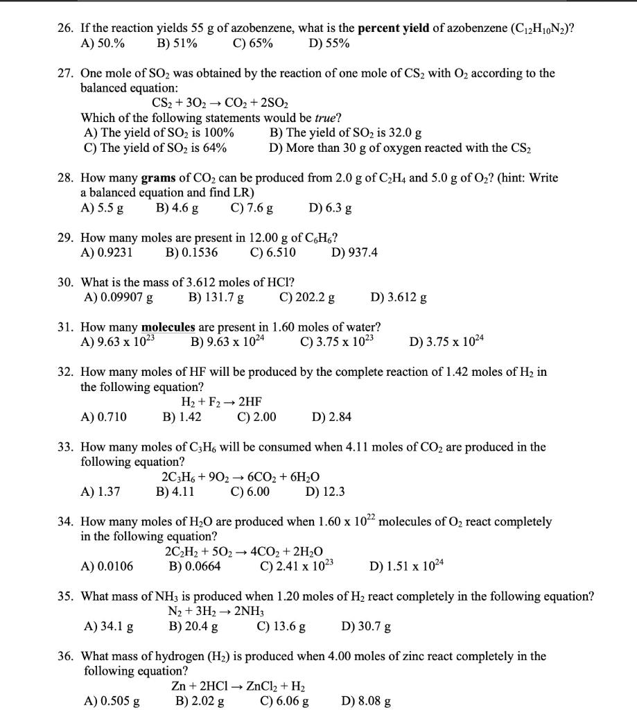 Solved 16. Given the equation Kr + 3F2 → KrF6, how many