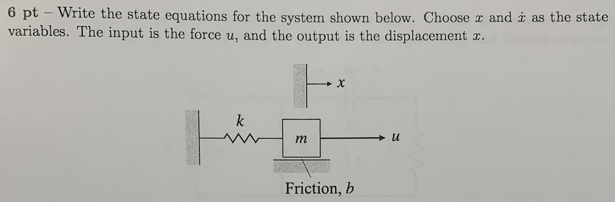 Solved 6pt - Write the state equations for the system shown | Chegg.com