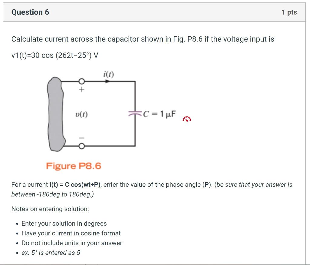 Solved Calculate The Current Across The Capacitor Shown In 4011