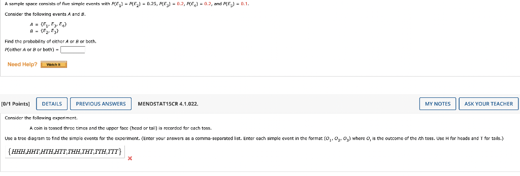 Solved A={E2,E5,E6}B={E1,E2,E3,E4}C={E5,E7} List the simple | Chegg.com