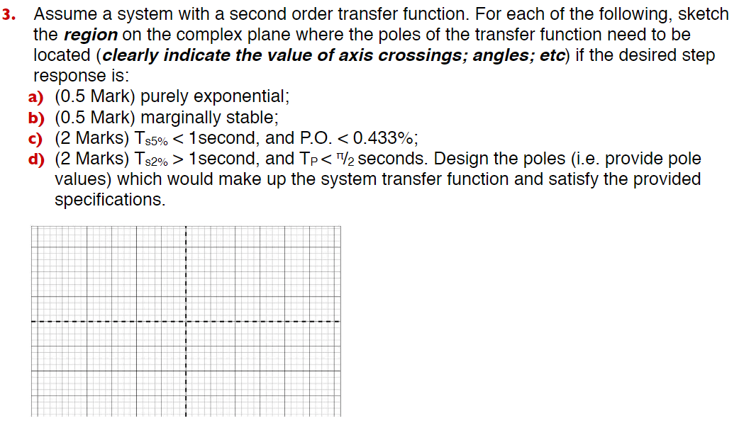 Solved 3. Assume a system with a second order transfer | Chegg.com