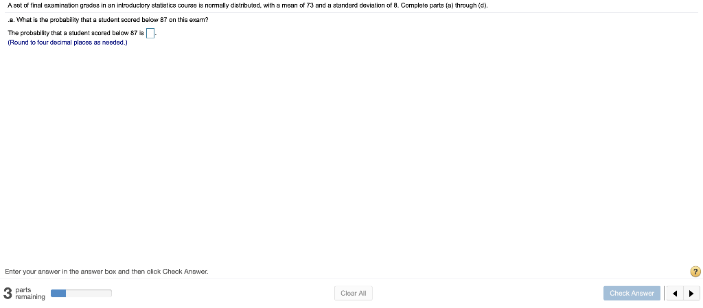 Solved A set of final examination grades in an introductory | Chegg.com