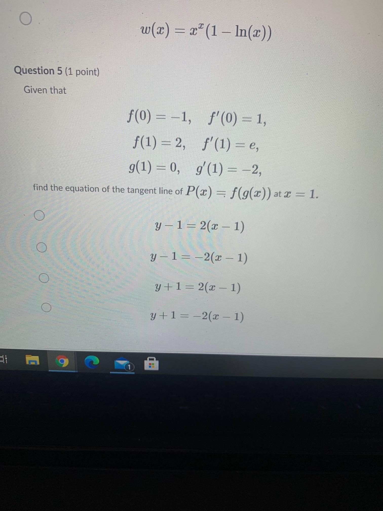 Solved Question 1 1 Point M M Where What Is The Derivat Chegg Com