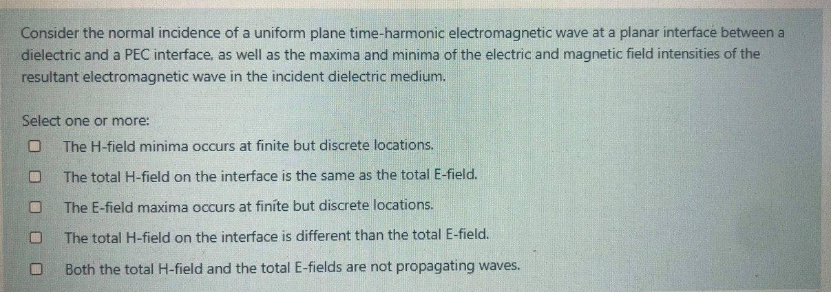 Solved Consider the normal incidence of a uniform plane | Chegg.com