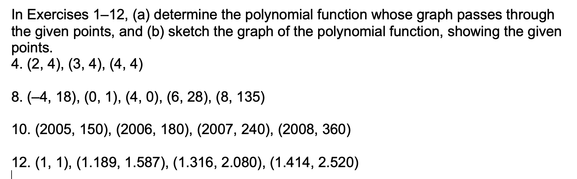 Solved In Exercises 1-12, (a) determine the polynomial | Chegg.com