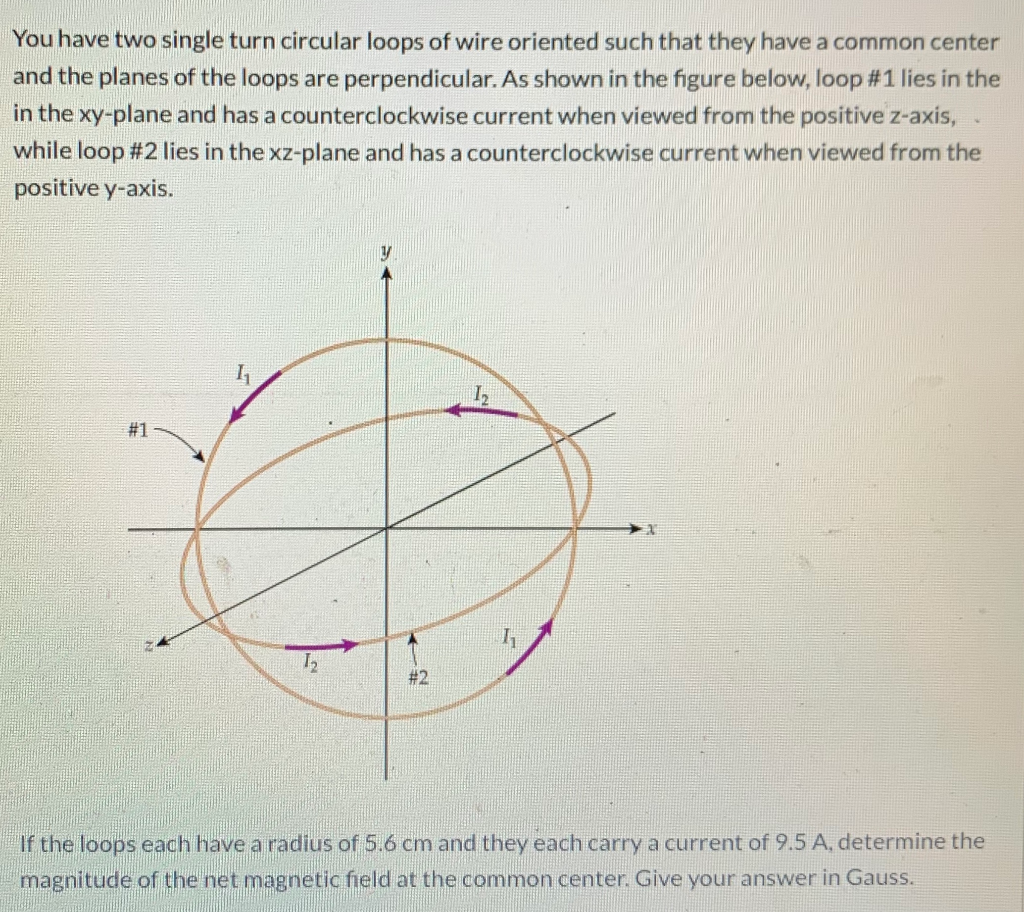 Solved You have two single turn circular loops of wire