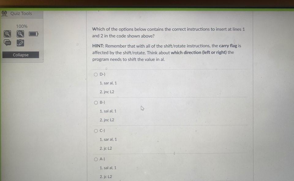 Solved uiz Tools Question 4 0.5 pts 100% Suppose a program | Chegg.com