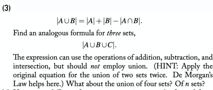 Solved 3 AUB A B ANB . Find an analogous formula