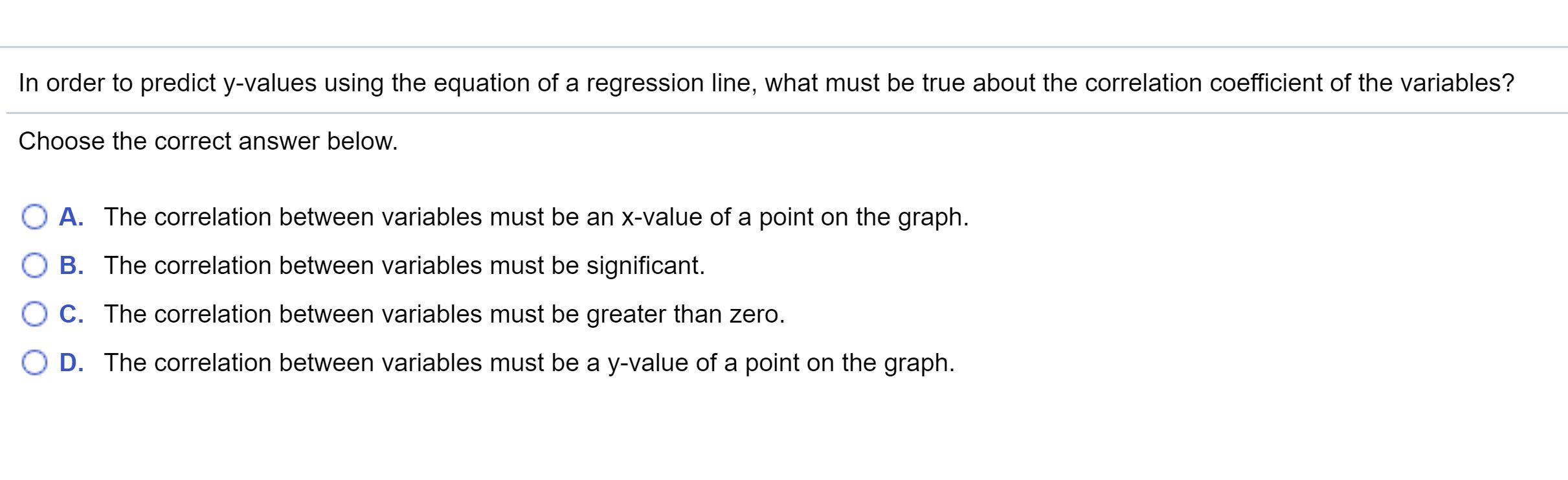 Solved In order to predict y-values using the equation of a 