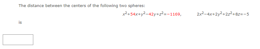 Solved The distance between the centers of the following two | Chegg.com