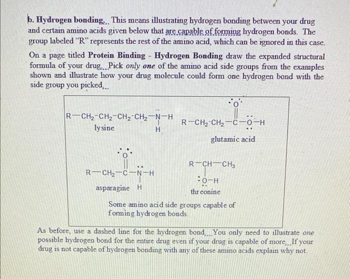 Solved B. Hydrogen Bonding.. This Means Illustrating | Chegg.com