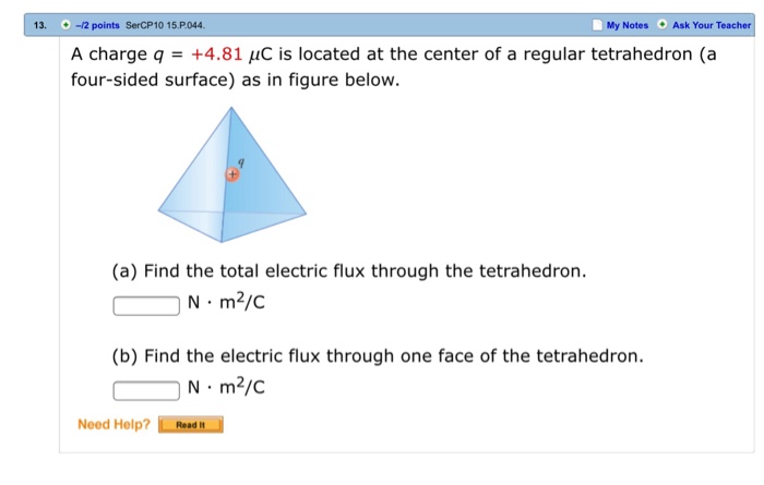 Solved A charge q = +4.81 mu C is located at the center of a | Chegg.com