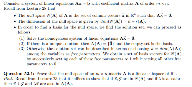 Solved Consider a system of linear equations Ax=b with | Chegg.com