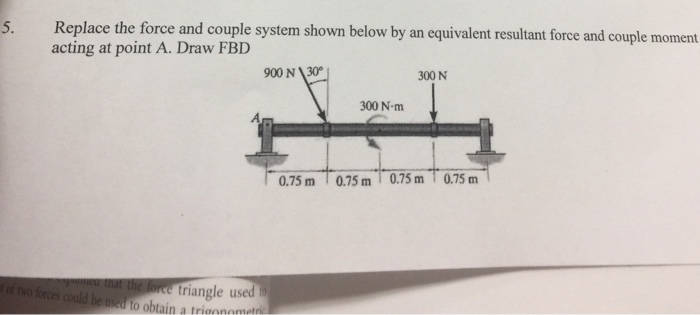 Solved Replace the force and couple system shown below by an | Chegg.com