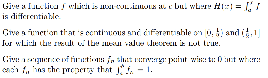 Solved = Give a function f which is non-continuous at c but | Chegg.com