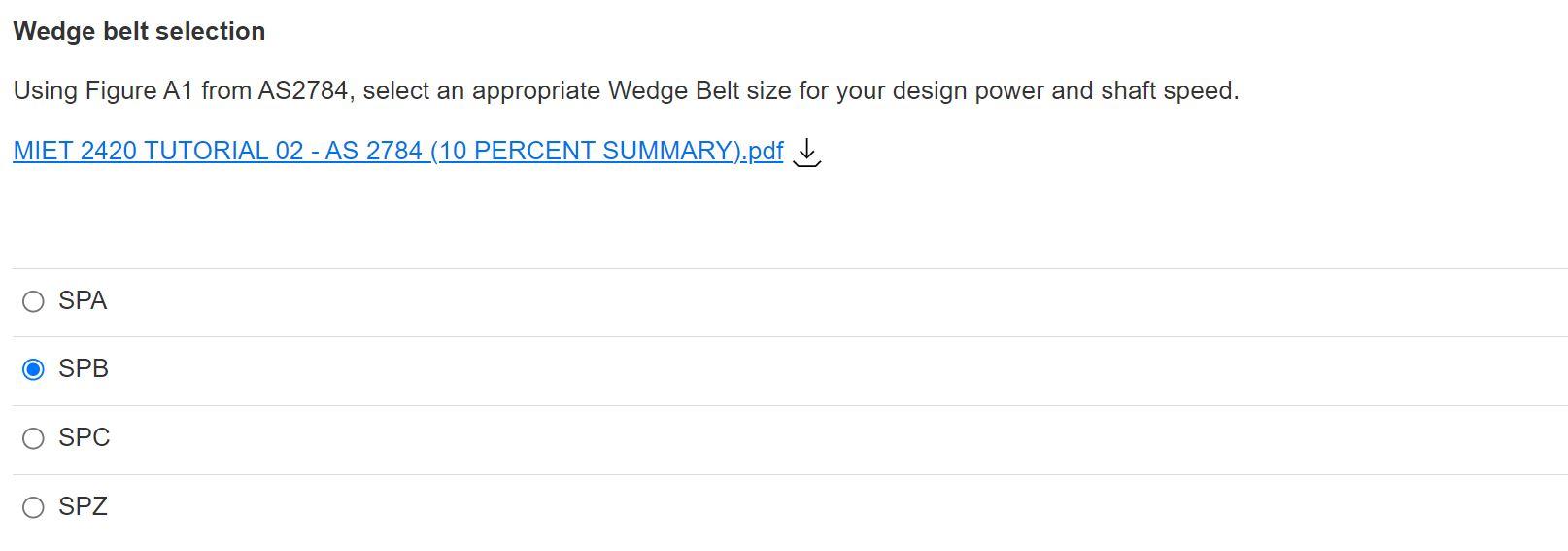 wedge-belt-selection-using-figure-a1-from-as2784-chegg