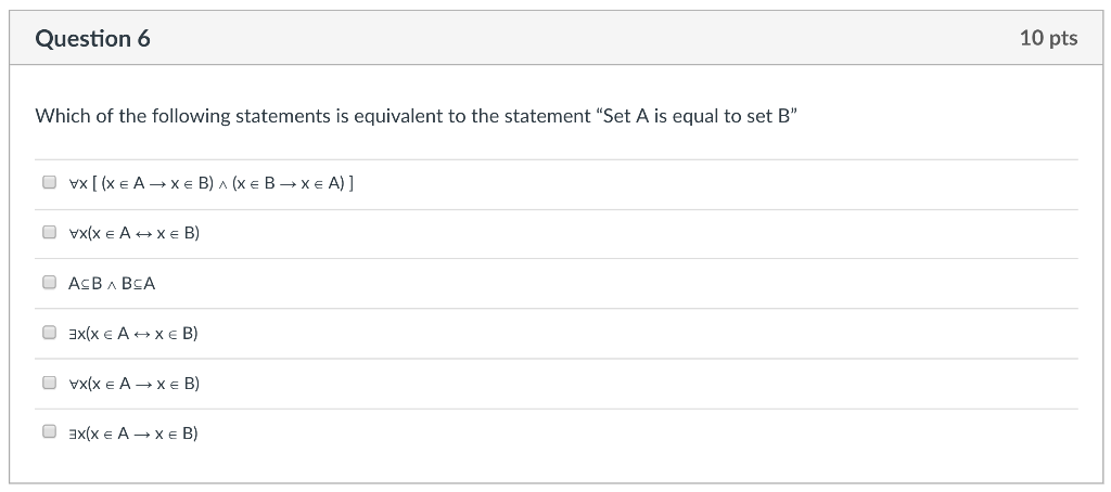 Solved Which of the following statements is equivalent to | Chegg.com