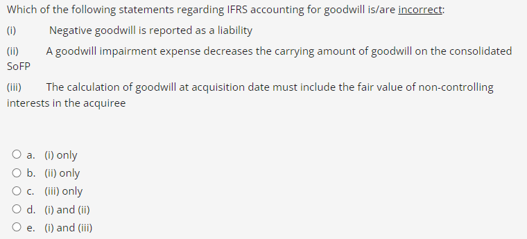 Solved Which of the following statements regarding IFRS | Chegg.com