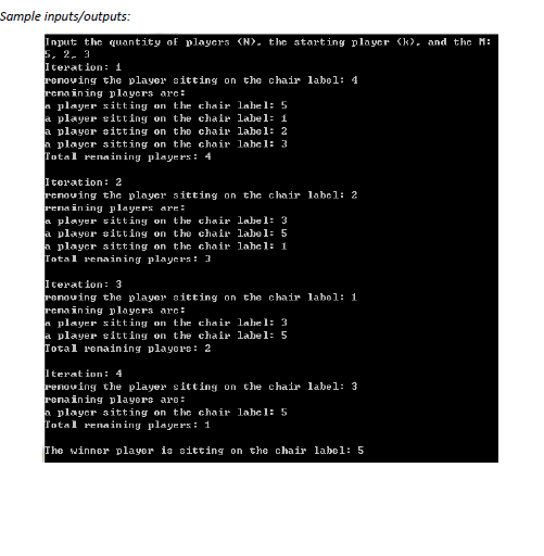 solved using the enqueue function, add all players to... Solved Question 2. Counting Game (60 points) Given a group | Chegg.com