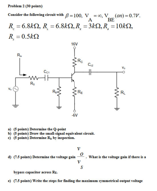 Solved Problem 2 (30 points) Consider the following circuit | Chegg.com