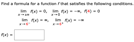 Solved Find a formula for a function f that satisfies the | Chegg.com