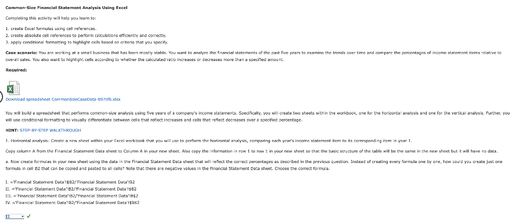 solved-common-size-financial-statement-analysis-using-excel-chegg