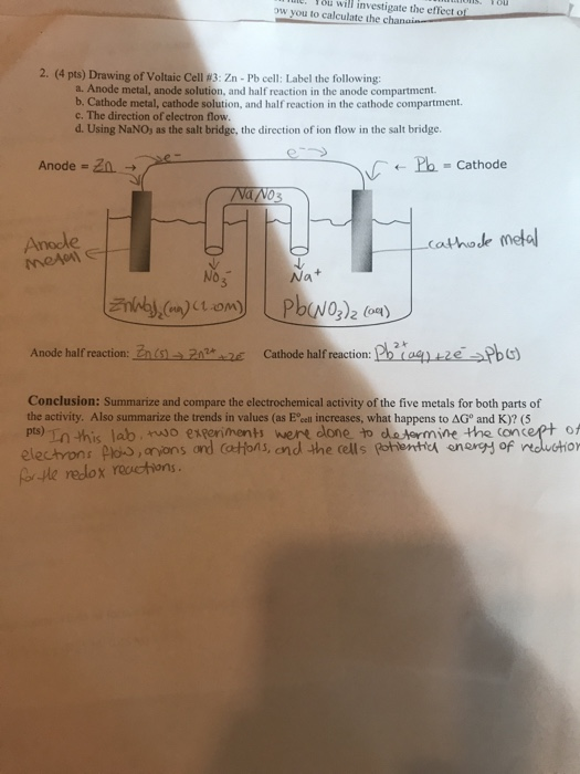 Solved electrochemistry lab report data table 1 part i chegg