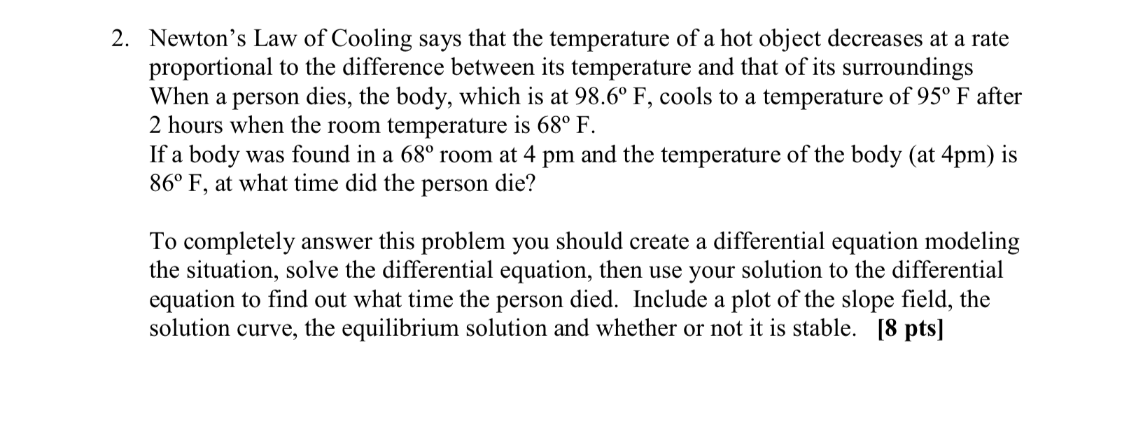 newton's law of cooling common core algebra 2 homework answers