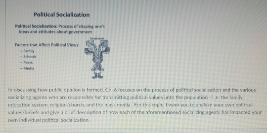 essay question about political socialization