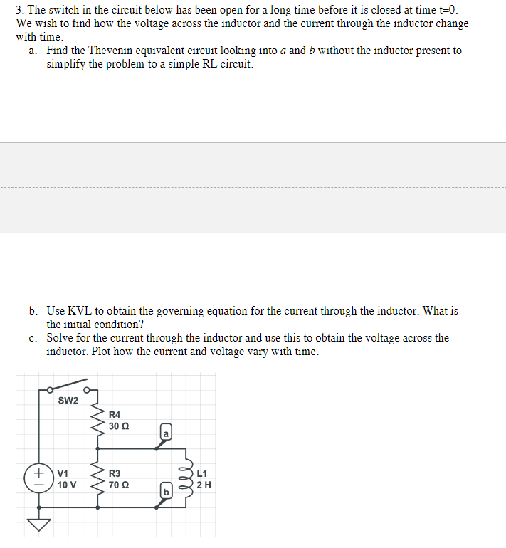 Solved 3. The switch in the circuit below has been open for | Chegg.com