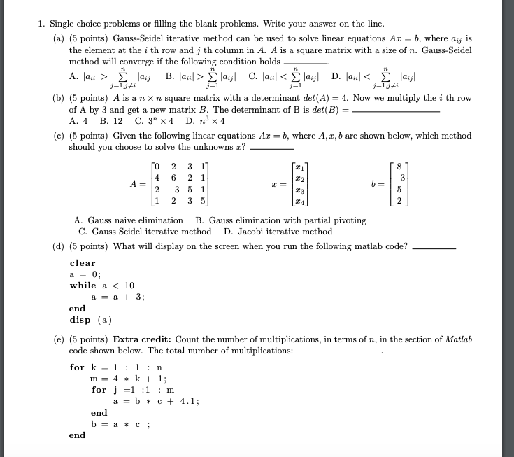 Solved is а TL T2 j=13 j=13 8 21 22 A= C b= 23 -3 5 2 1. | Chegg.com