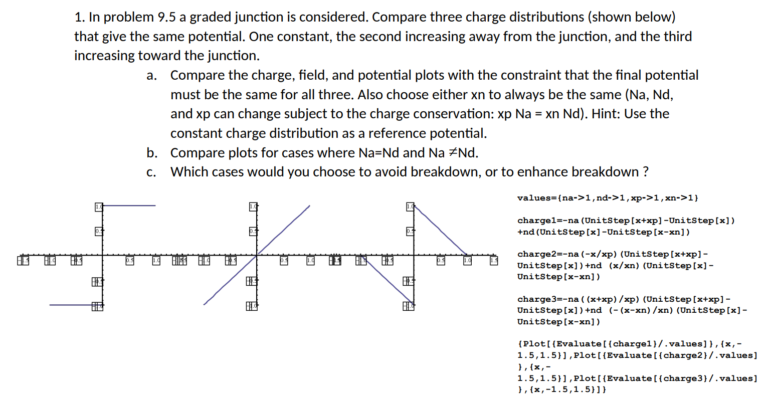 1. In problem 9.5 a graded junction is considered. | Chegg.com