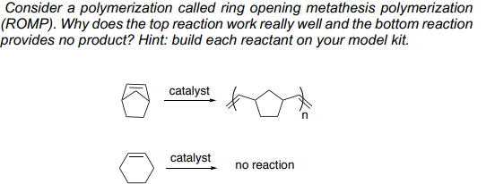 Solved Consider a polymerization called ring opening | Chegg.com