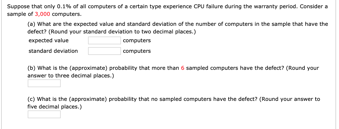 Solved Suppose That Only 0.1% Of All Computers Of A Certain | Chegg.com